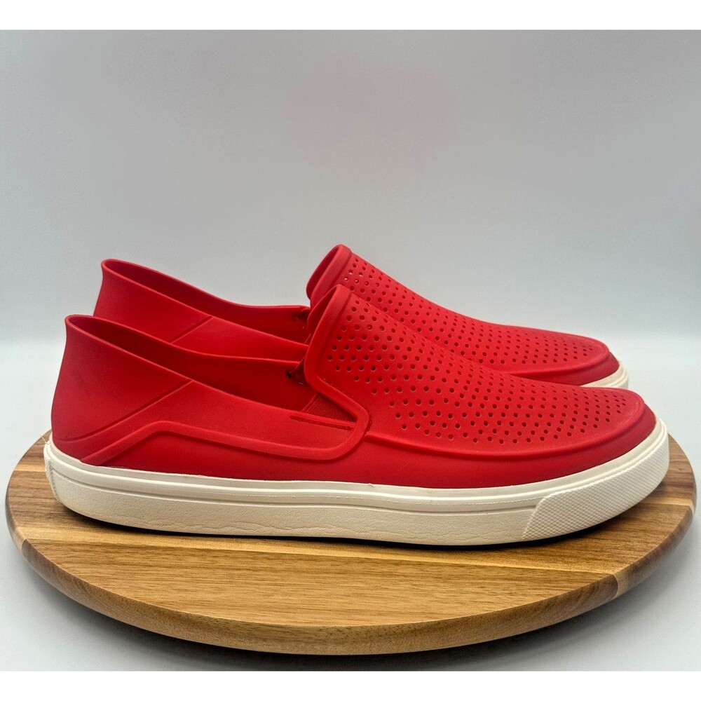 CROCS Slip On Sneakers Red Iconic Comfort Citilane Roka Court Sz 10 Men’s